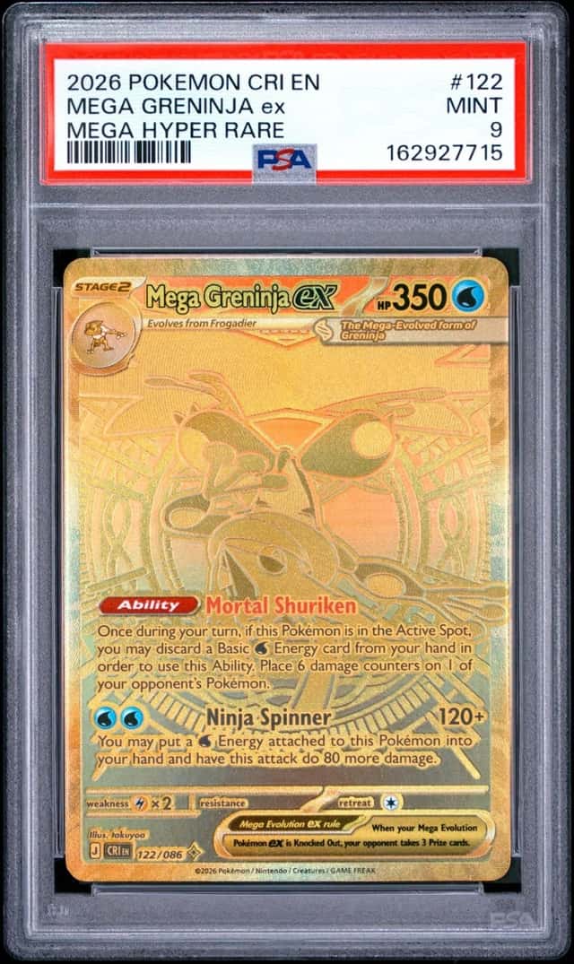 2026 POKEMON CRI EN-CHAOS RISING MEGA HYPER RARE #122 MEGA GRENINJA EX PSA 9