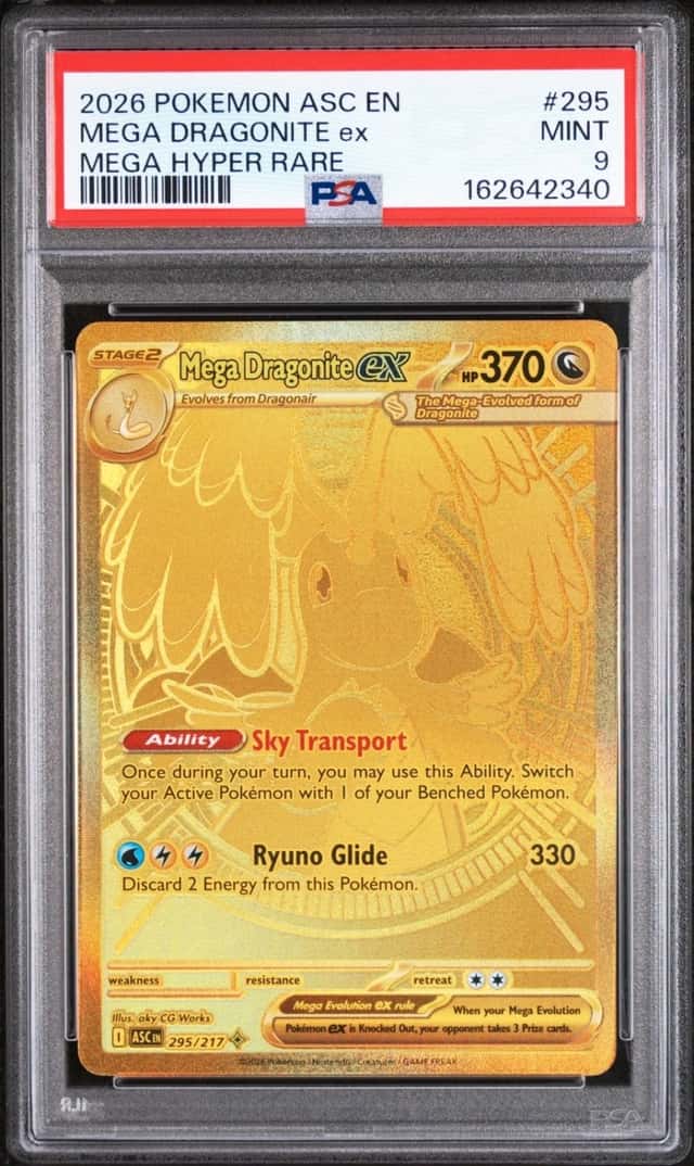 2026 POKEMON ASC EN-ASCENDED HEROES MEGA HYPER RARE #295 MEGA DRAGONITE EX PSA 9