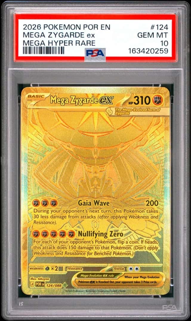 2026 POKEMON POR EN-PERFECT ORDER MEGA HYPER RARE #124 MEGA ZYGARDE EX PSA 10