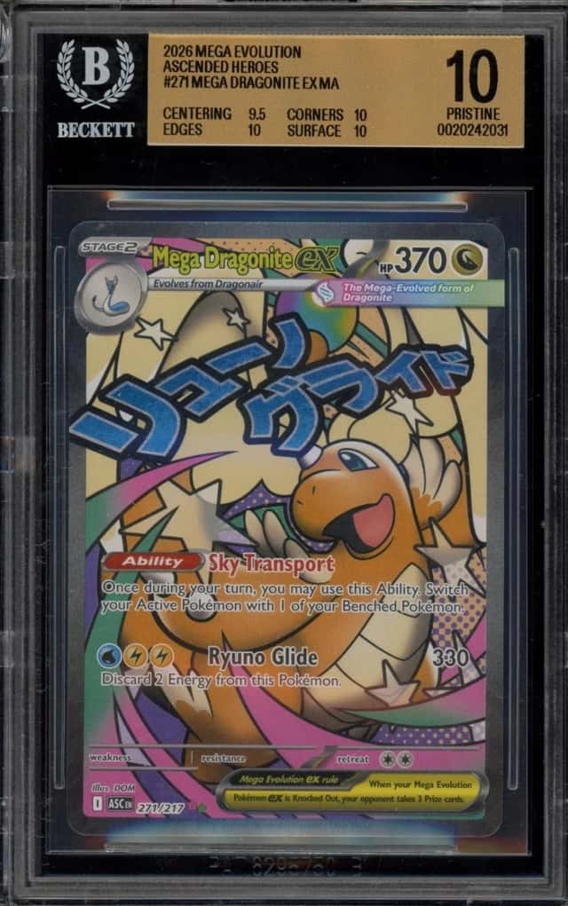 Pokemon Mega Dragonite ex Ascended Heroes Mega Attack Rare 271 BGS 10 Pristine