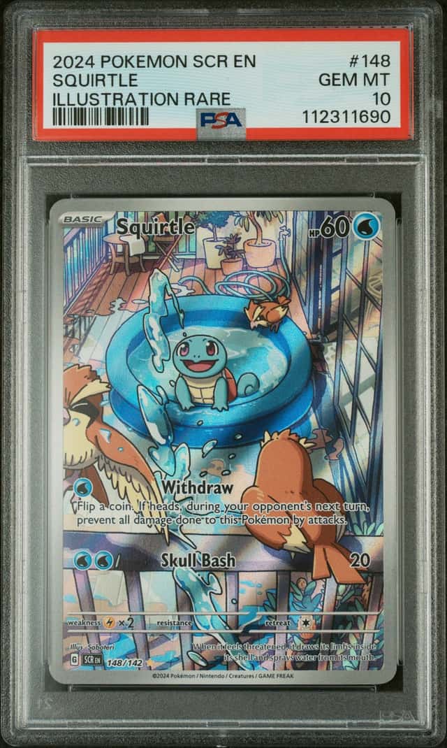 2024 POKEMON SQUIRTLE ILLUSTRATION RARE EN-STELLAR CROWN #148 PSA 10