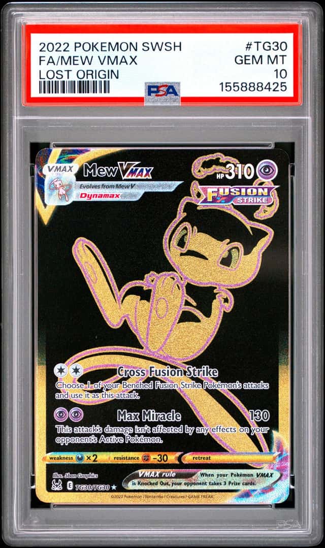 2022 Pokemon SWSH Lost Origin Trainer Gallery Mew VMAX TG30 Full Art Holo PSA 10