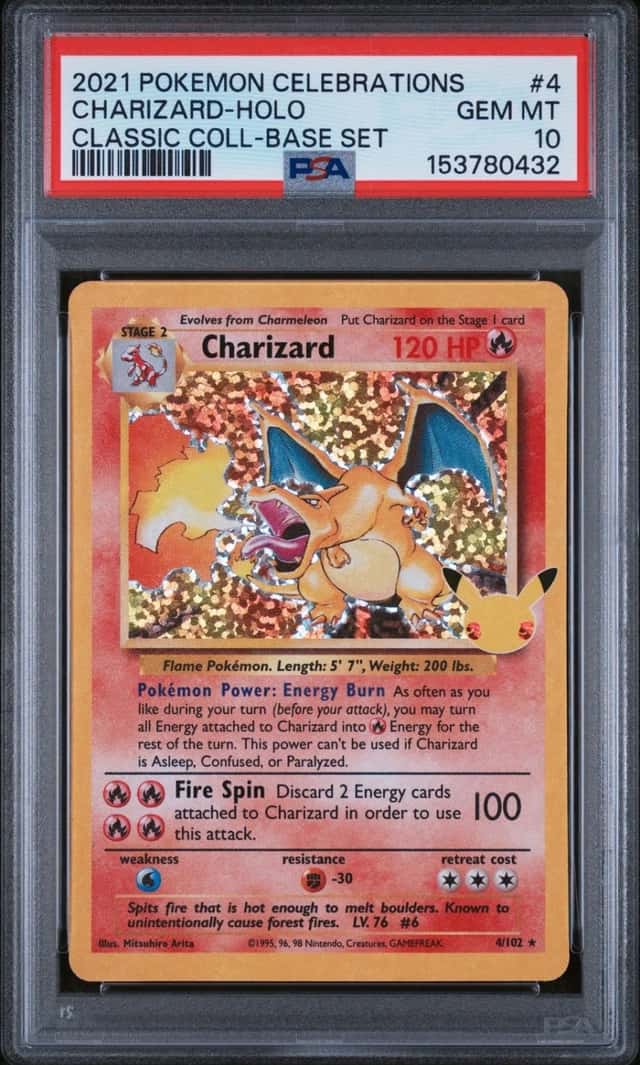 2021 POKEMON CELEBRATIONS CLASSIC COLLECTION #4 CHARIZARD-HOLO PSA 10