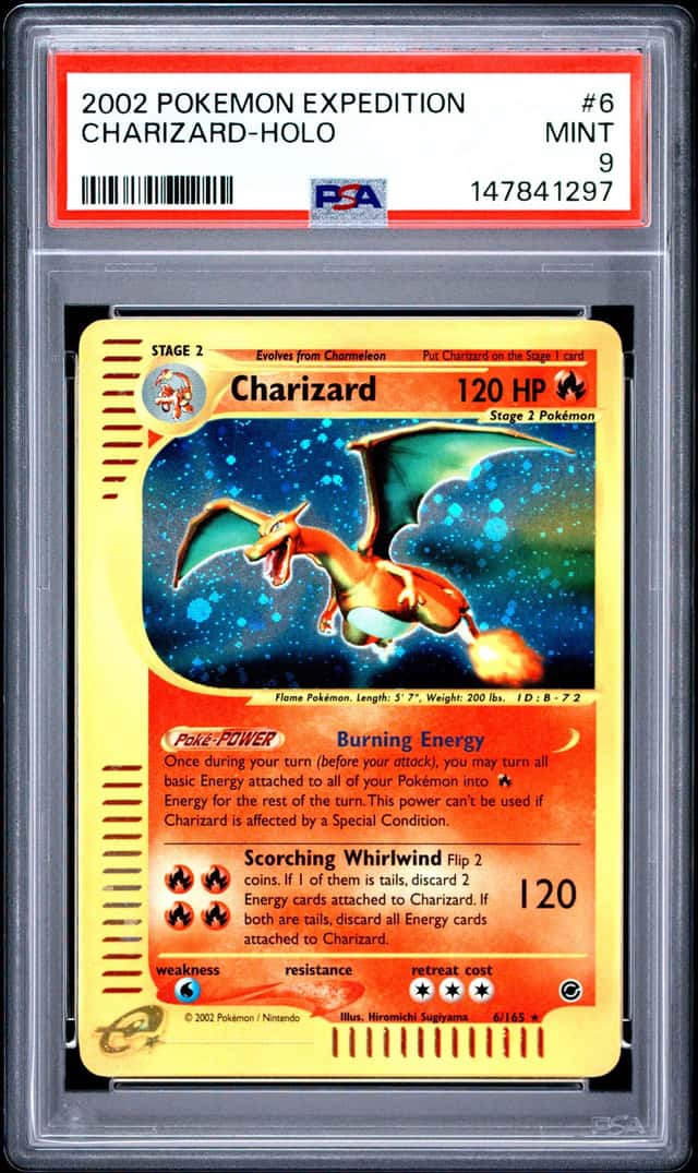 2002 Pokemon Expedition Charizard Holo #6/165 PSA 9