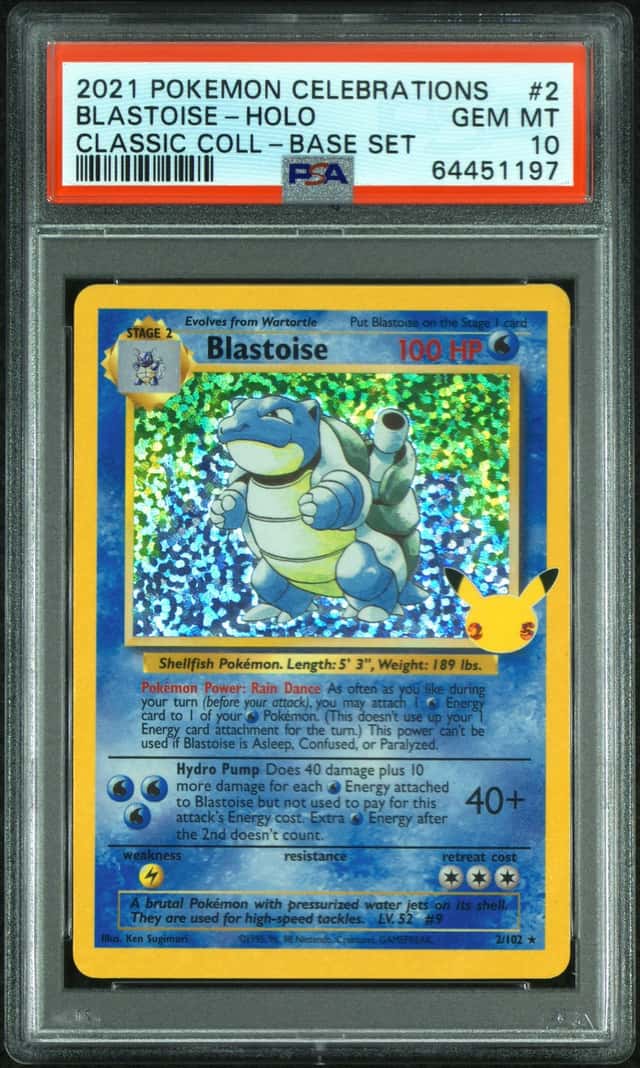 2021 Pokemon Blastoise Celebrations Classic Collection Holo 2/102 PSA 10 GEM 💎