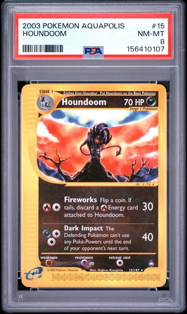 2003 Pokemon Aquapolis #15 Houndoom PSA 8 NM-MT