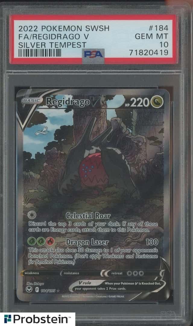 2022 Pokemon SWSH Silver Tempest #184 FA Regidrago V PSA 10 GEM MINT