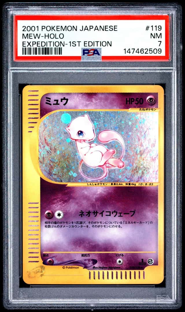 2001 POKEMON JAPANESE EXPEDITION 1ST EDITION #119 MEW-HOLO PSA 7