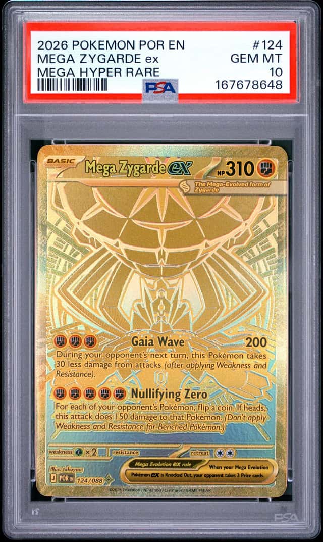 167678648 Mega Zygarde ex 2026 Pokemon Perfect Order #124 Hyper Rare PSA 10