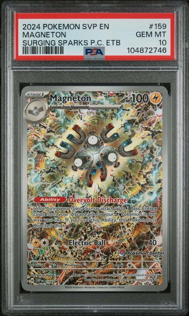 2024 Pokemon SVP EN Surging Sparks PC ETB #159 Magneton PSA 10 GEM MINT
