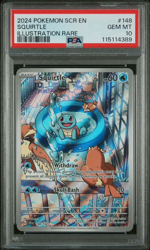 2024 Pokemon Stellar Crown Squirtle #148/142 PSA 10 GEM MINT