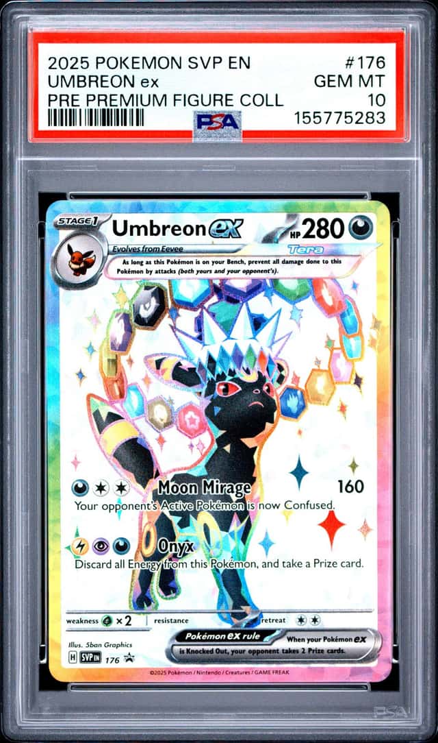 2025 POKEMON PRISMATIC EVOLUTIONS PREMIUM FIGURE COLLECTION UMBREON EX PSA 10