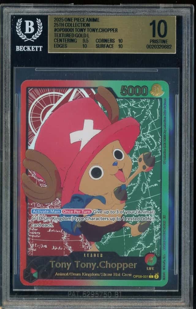 2025 One Piece EB02 EN Special Gold Leader Textured 001 Tony Tony Chopper BGS 10