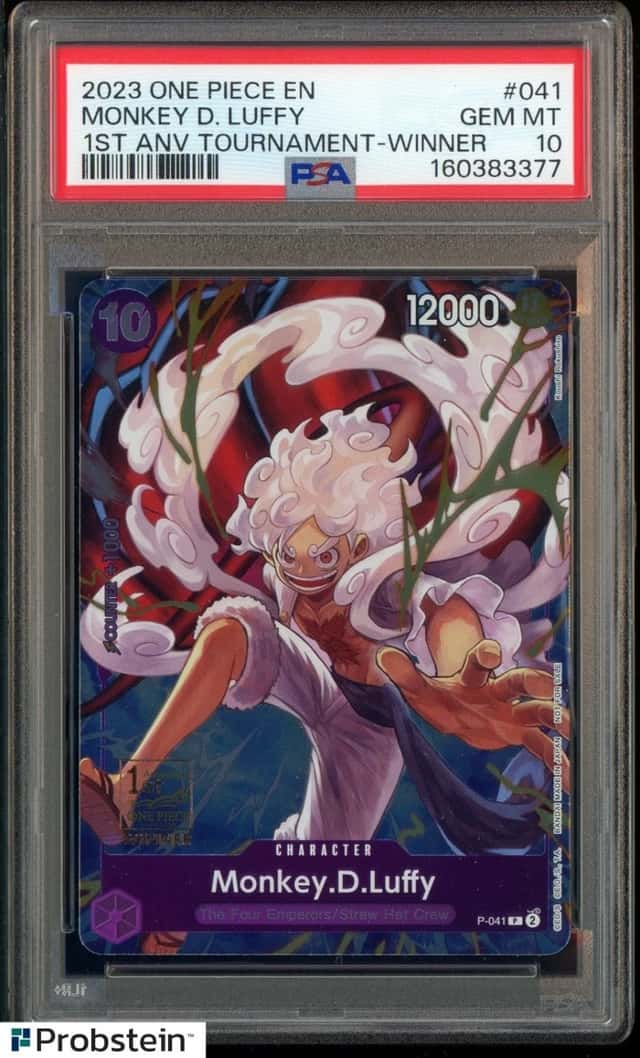 2023 One Piece EN 1st Anniversary Tournament Winner #041 Monkey D Luffy PSA 10