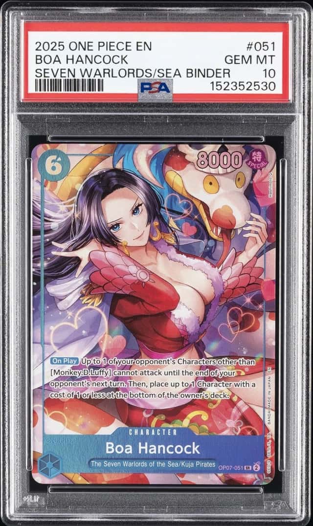 2025 ONE PIECE SEVEN WARLORDS OF THE SEA BINDER SET #051 BOA HANCOCK PSA 10