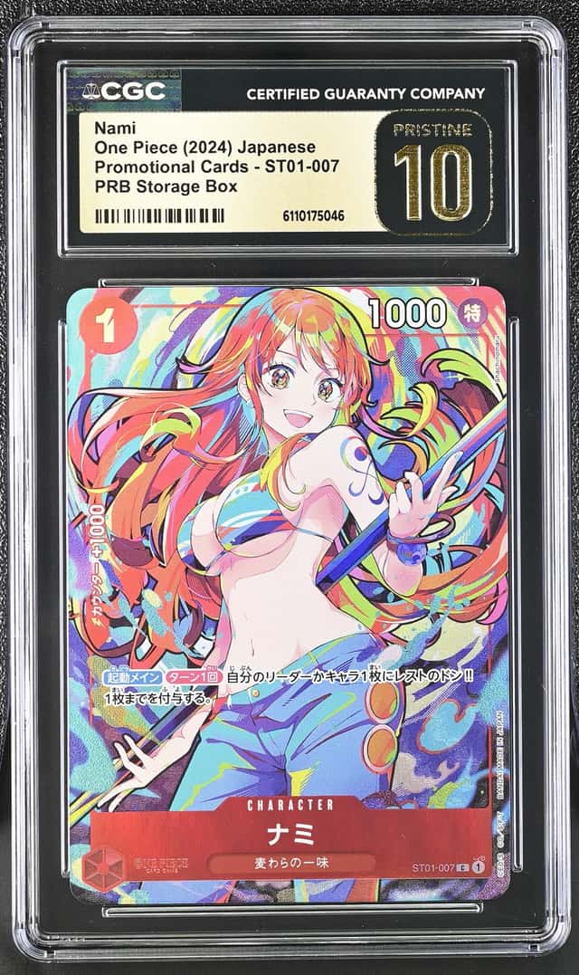 2024 ONE PIECE JPN PROMO CARDS COMMON PRB STORAGE BOX NAMI CGC 10 PERFECT