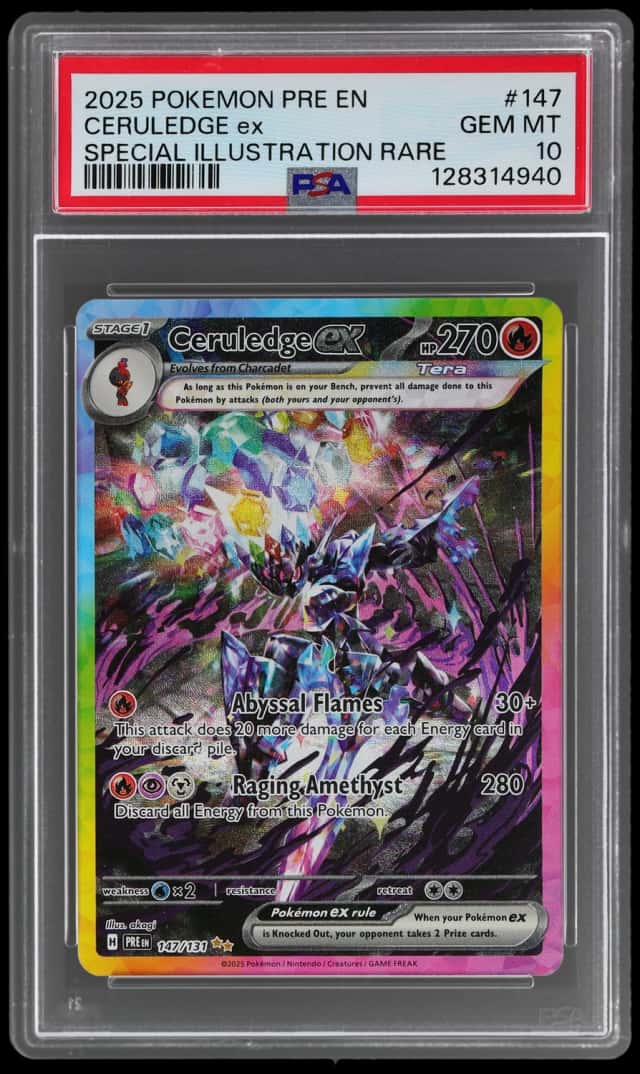 2025 Pokemon Scarlet and Violet Prismatic Evolutions Special Illustration Rare Ceruledge Ex #147