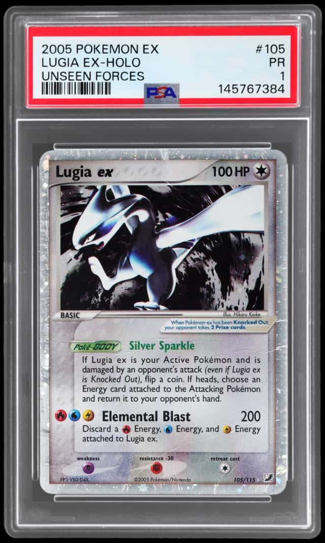 2005 Pokemon Ex Unseen Forces Holo Lugia Ex #105