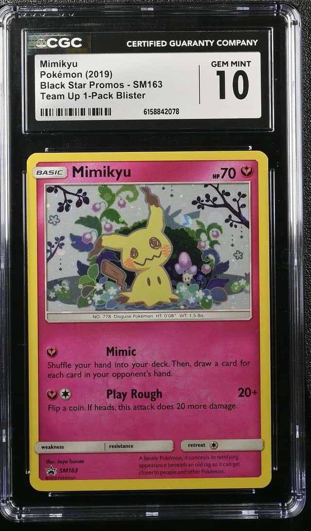 2019 Pokemon Sun & Moon Black Star Promo Team Up Holo Mimikyu #SM163 CGC 10 GEM MINT