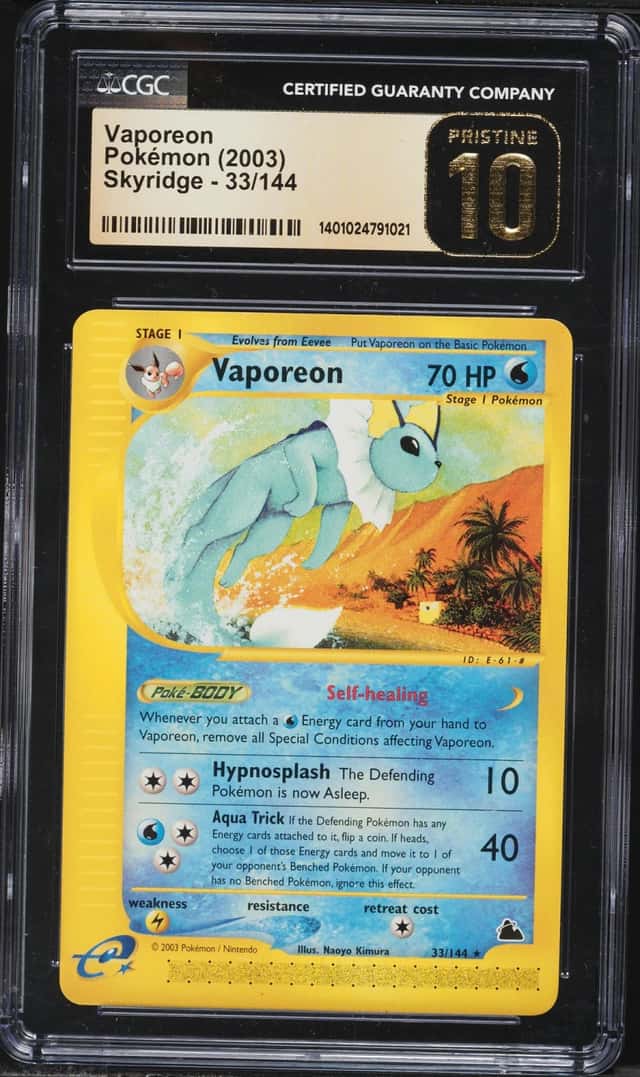 2003 Pokemon Skyridge Vaporeon #33 CGC 10 PRISTINE