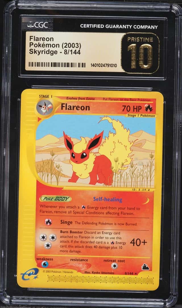 2003 Pokemon Skyridge Flareon #8 CGC 10 PRISTINE
