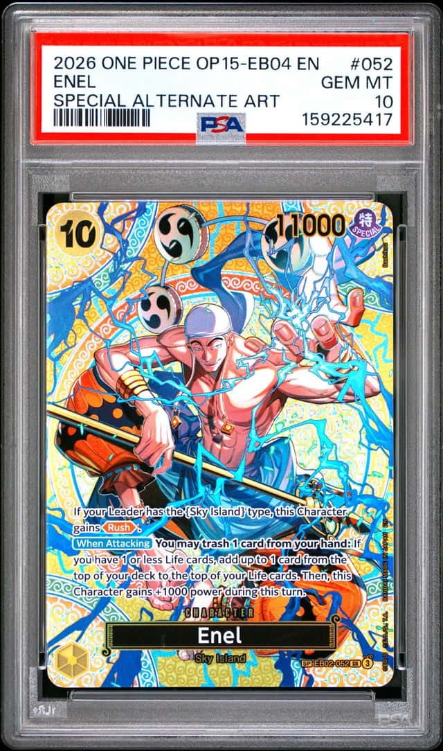 2026 One Piece Special Alternate Art OP15-EB04 #052 Enel Gem Mint PSA 10