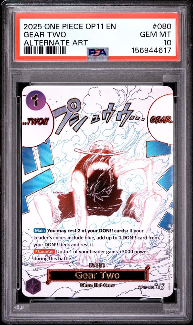 One Piece Gear Two Alternate Art OP11-080 PSA 10 Gem Mint