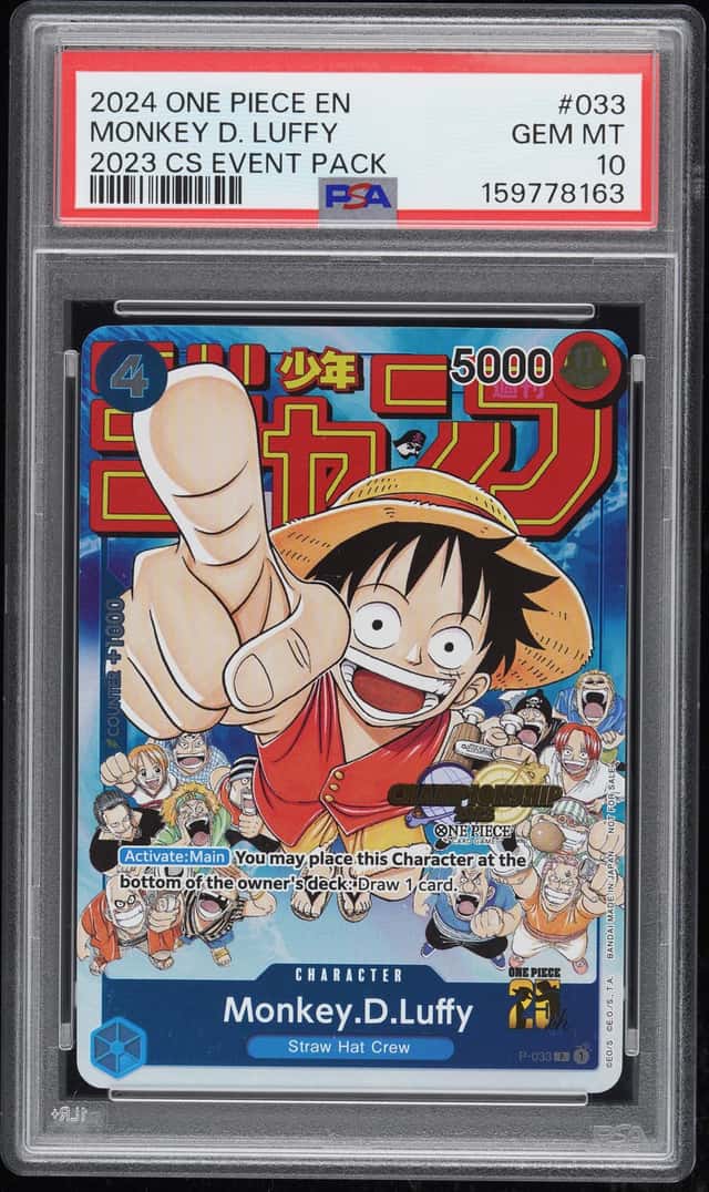 2024 One Piece 2023 CS Event Pack Gold Stamp #033 Monkey D Luffy PSA 10 GEM MINT