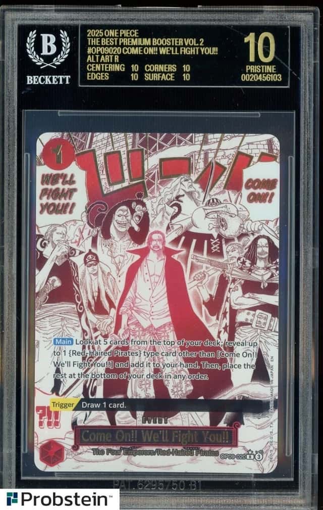2025 One Piece PRB02 EN Come On!! We’ll Fight You! #020 BGS 10 BLACK LABEL