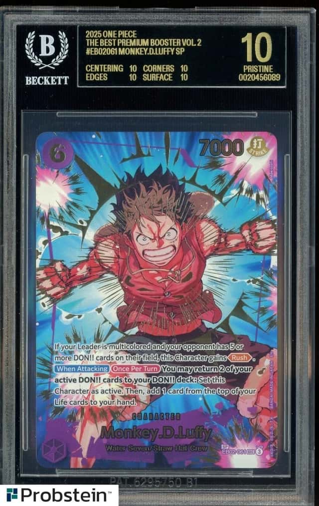 2025 One Piece The Best Premium V2 EB02061 Monkey D. Luffy SP BGS 10 BLACK LABEL