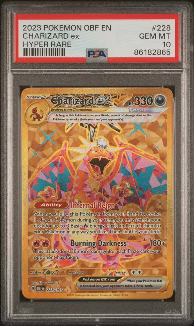 Charizard ex 228/197 PSA 10 Hyper Rare Holo SV03 Obsidian Flames 2023