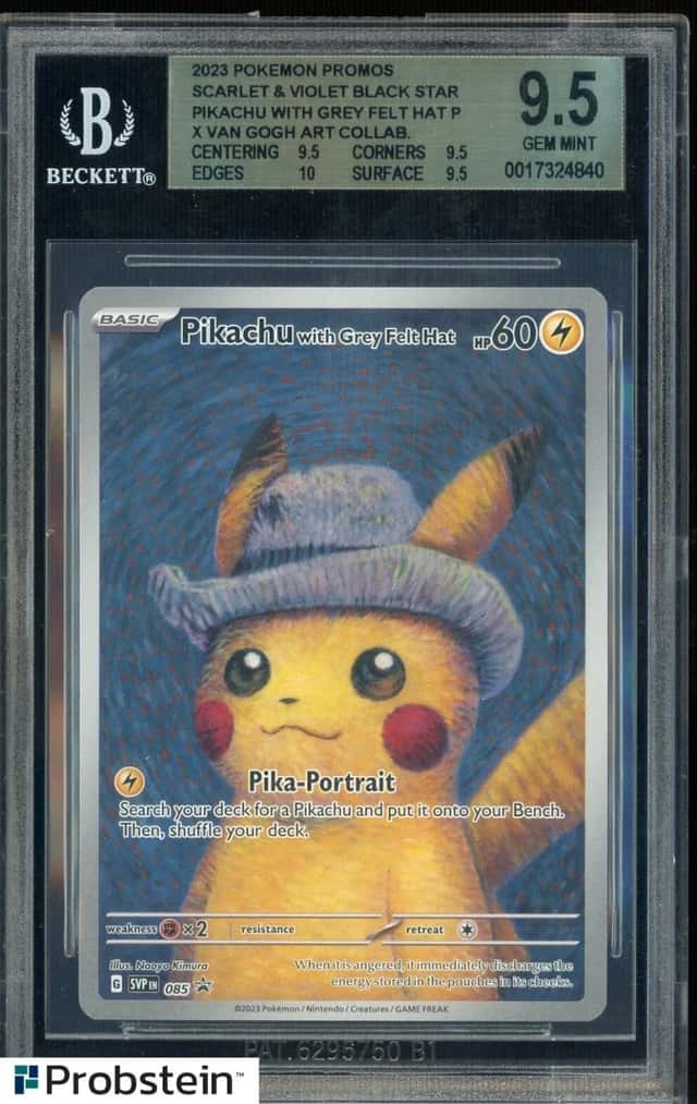 2023 Pokemon SVP EN Pokemon X Van Gogh #085 Pikachu with Grey Felt Hat BGS 9.5