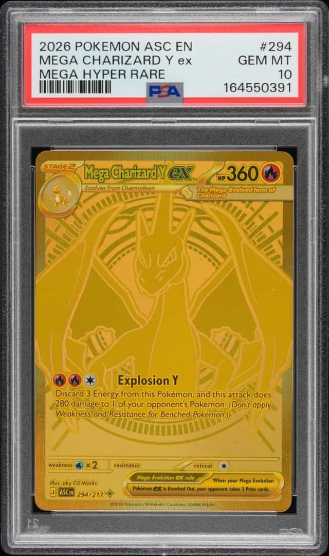 POKEMON MEGA CHARIZARD Y ex MEGA HYPER RARE ASC EN-ASCENDED HEROES #294 PSA 10
