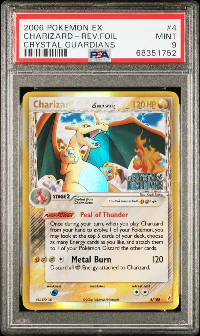 2006 Pokemon EX Crystal Guardians #4 Charizard Reverse Foil PSA 9 MINT