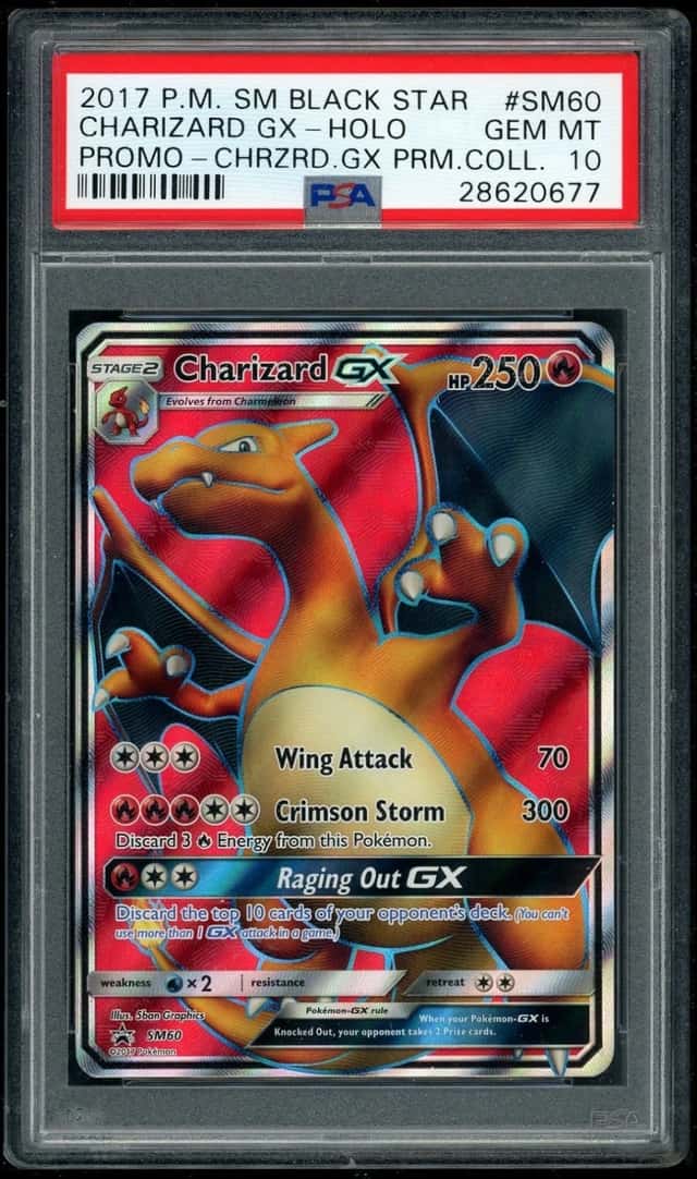2017 POKEMON FA/CHARIZARD GX PROMO-CHRZRD.GX PRM.COLL. SM BSP #SM60 PSA 10