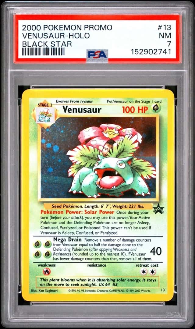 2000 POKEMON PROMO BLACK STAR #13 VENUSAUR-HOLO PSA 7