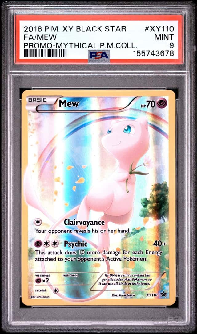 2016 Pokemon XY Promo Mythical Collection Full Art Mew #XY110 PSA 9 MINT