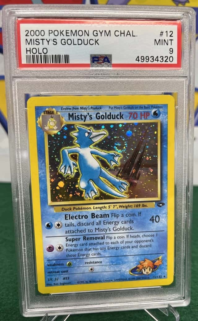2000 Pokémon Gym Challenge Misty’s Golduck Holo PSA 9 Mint, Holo Swirl