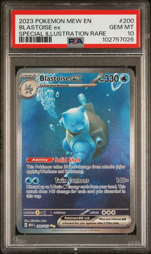 2023 POKEMON MEW EN-151 #200 BLASTOISE ex SPECIAL ILLUSTRATION RARE PSA 10