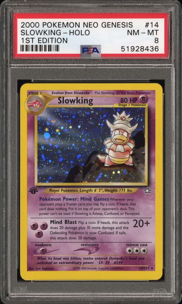 2000 Pokémon Neo Genesis 1st Edition Slowing Psa 8