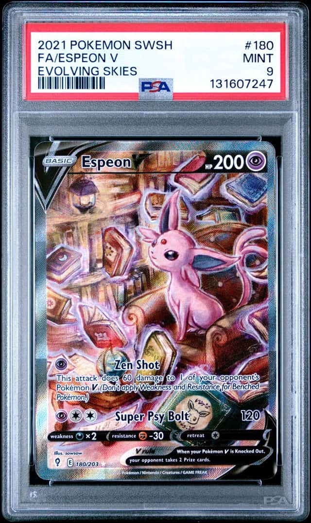 Pokemon Espeon V 180/203 Evolving Skies PSA 9