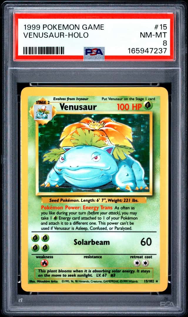 1999 POKEMON GAME VENUSAUR HOLO #15 PSA 8 NM-MT VINTAGE