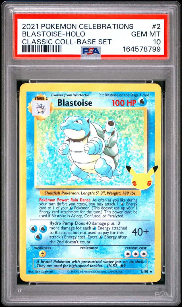 2021 Pokemon SWSH Celebrations Blastoise Classic Collection #2/102 PSA 10