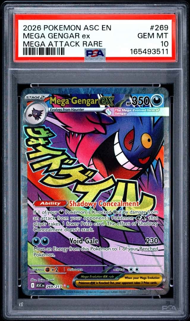 2026 POKEMON ASC EN-ASCENDED HEROES MEGA ATTACK RARE #269 MEGA GENGAR EX PSA 10