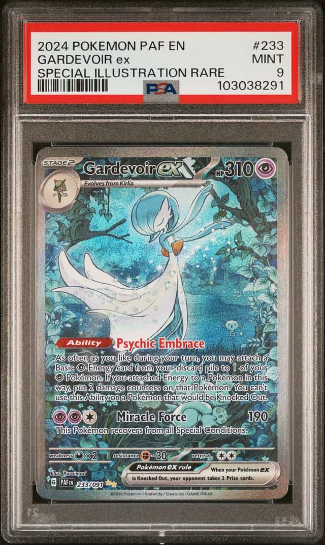 Pokemon Gardevoir ex 233/091 Paldean Fates SIR Holo English PSA 9 2024
