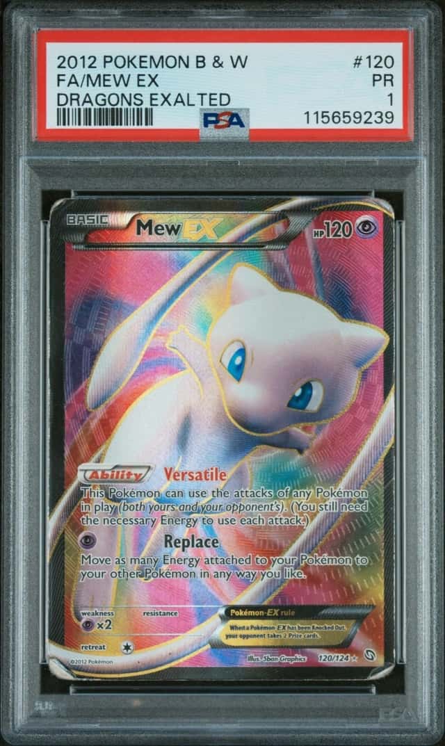 Pokemon Mew EX Dragons Exalted Full Art 120/124 PSA 1