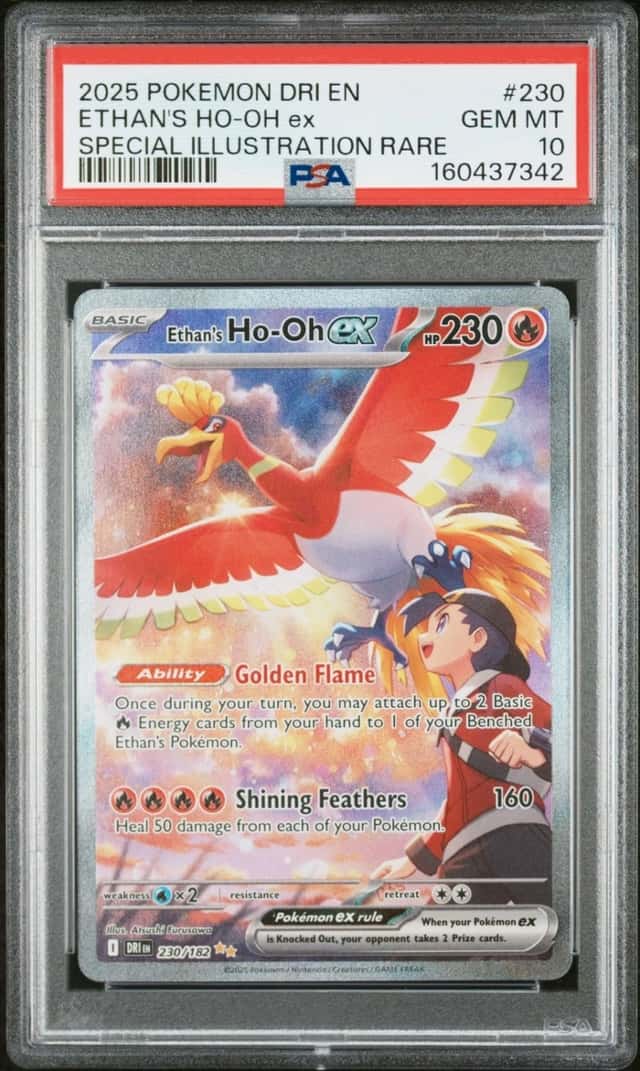 Pokemon Ethan's Ho-Oh ex Destined Rivals 230 Special Illustration Rare PSA 10