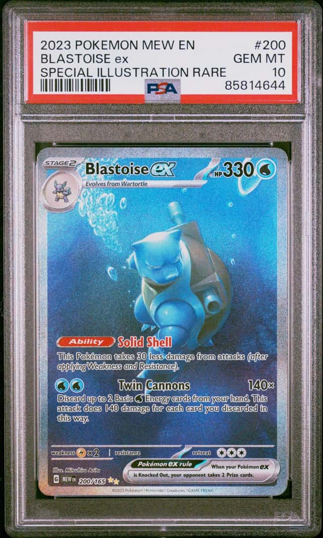 2023 Pokémon S&V 151 Blastoise Ex 200/165 Special Illustration Rare PSA 10