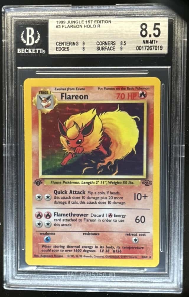 1999 Pokemon Jungle 1st Edition Flareon #3/64 BGS 8.5