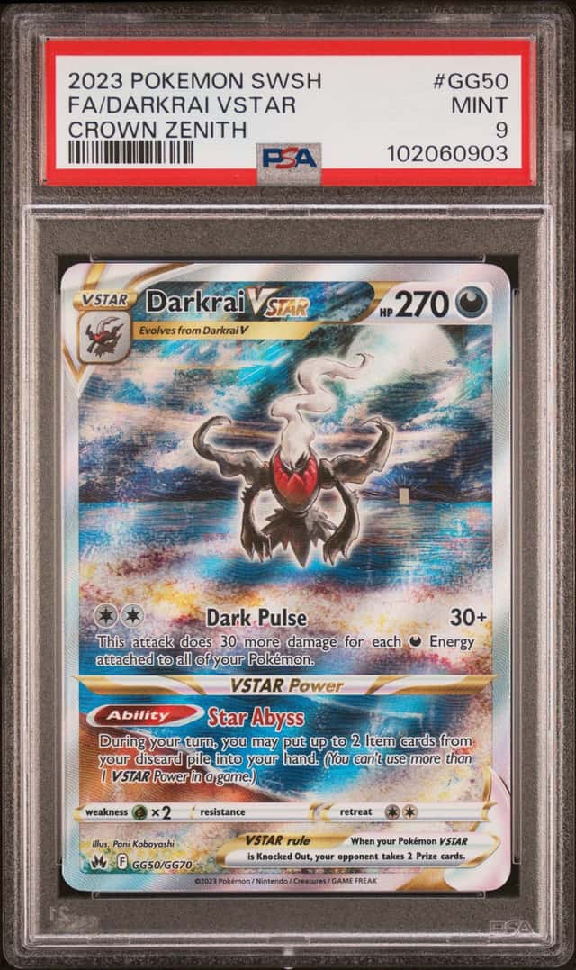 2023 Pokemon SWSH Crown Zenith Darkrai VST Galarian Gallery #GG50/GG70 PSA 9